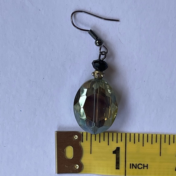 Vintage dangle earrings with faceted teardrop faux citrine stones! 🌿 - Picture 9 of 9